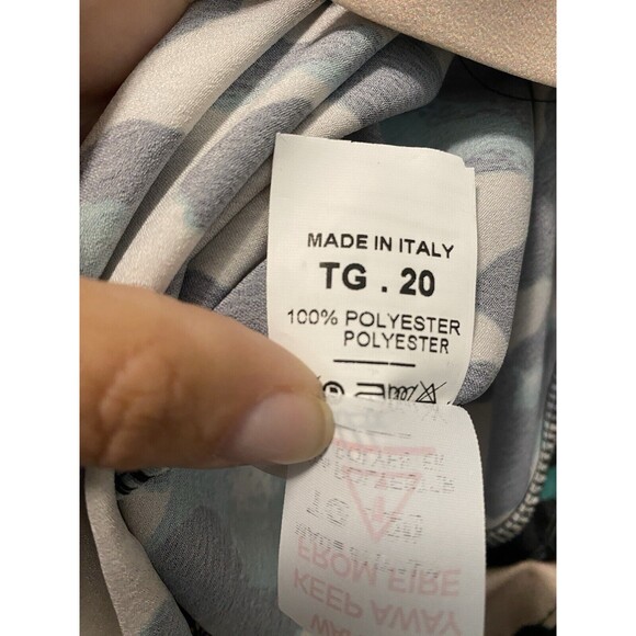 Boohoo Womans Leopard Animal Print Button Down Blouse Size 16 Satin Tan - Picture 4 of 5